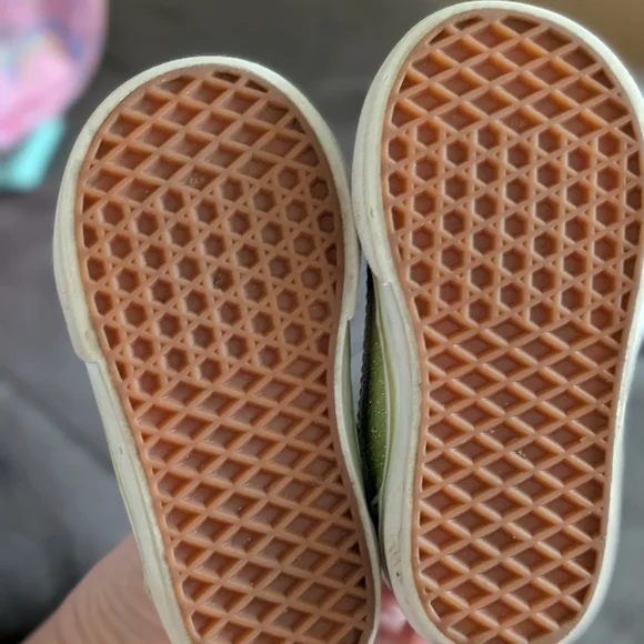 Toddler Sparkly Green Vans Velcro Sneakers - Picture 5 of 5